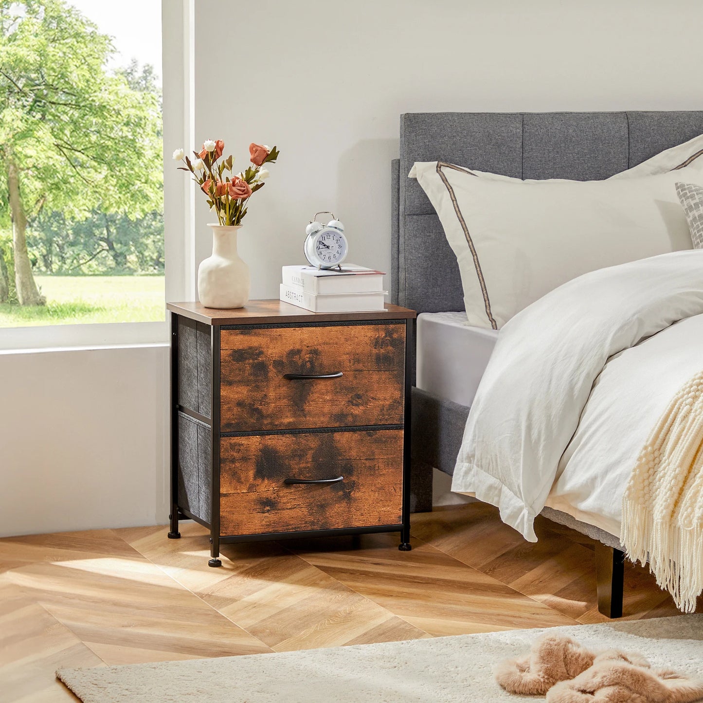 2 Drawer Nightstand For Bedroom