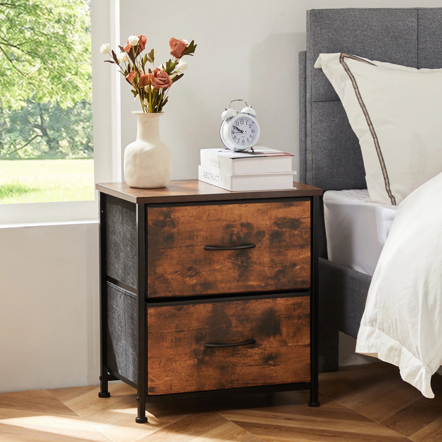 2 Drawer Nightstand For Bedroom