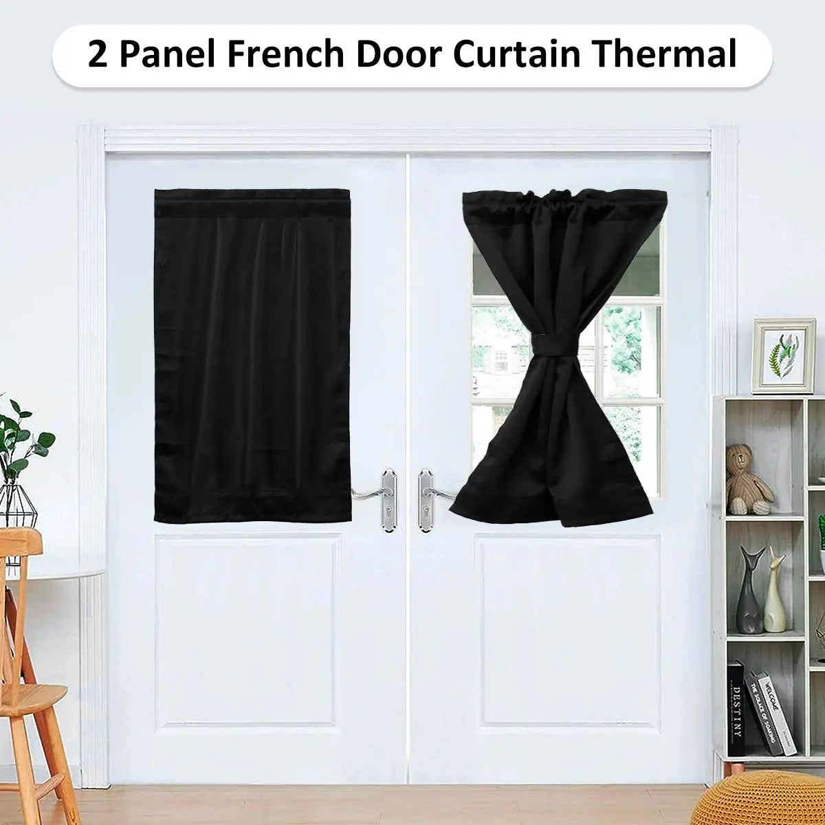 Black Darkening Door Window Drapes