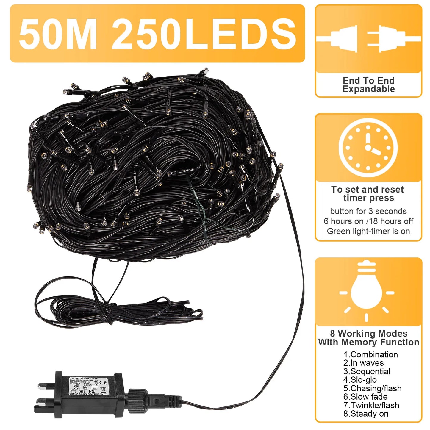 Outdoor Black Wire Fairy String Lights