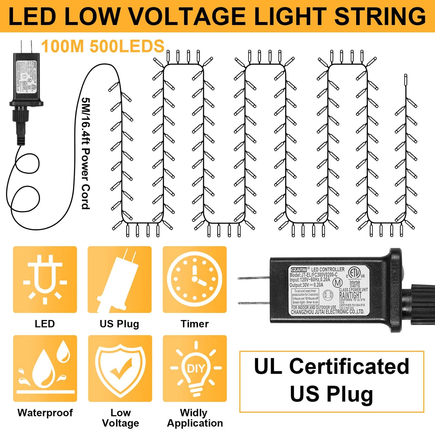 Outdoor Black Wire Fairy String Lights