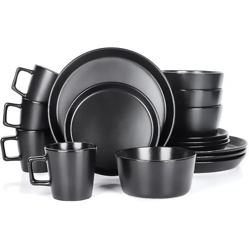 16 Piece Plates And Bowls Dinnerware Set