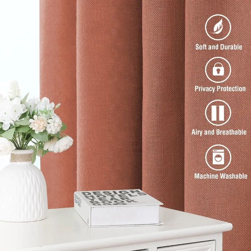 Natural Linen Pocket Lined Curtains