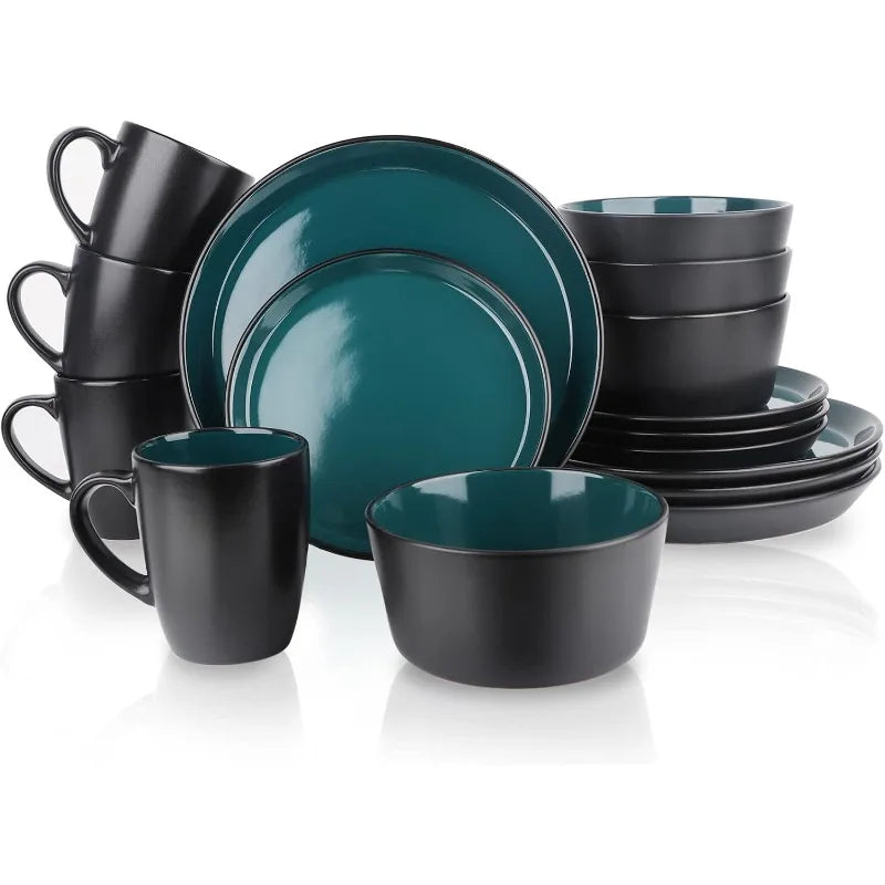 16 Piece Plates And Bowls Dinnerware Set