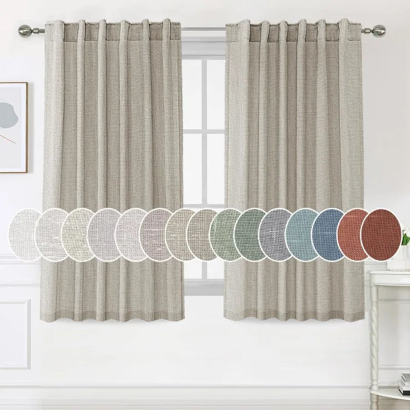 Natural Linen Pocket Lined Curtains