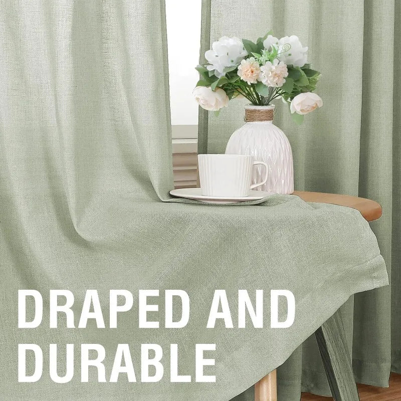 Natural Linen Pocket Lined Curtains