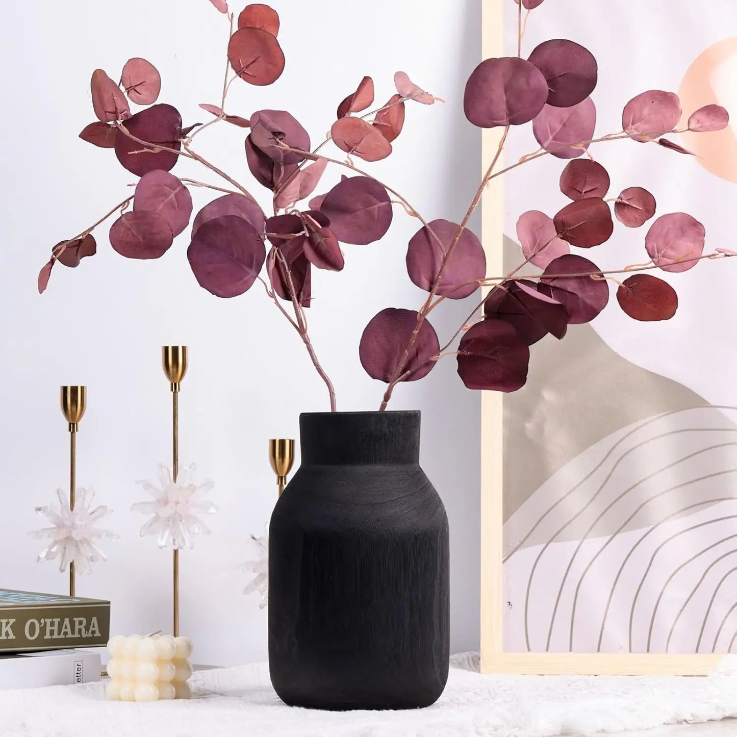 Black Farmhouse Rustic Wooden Vase