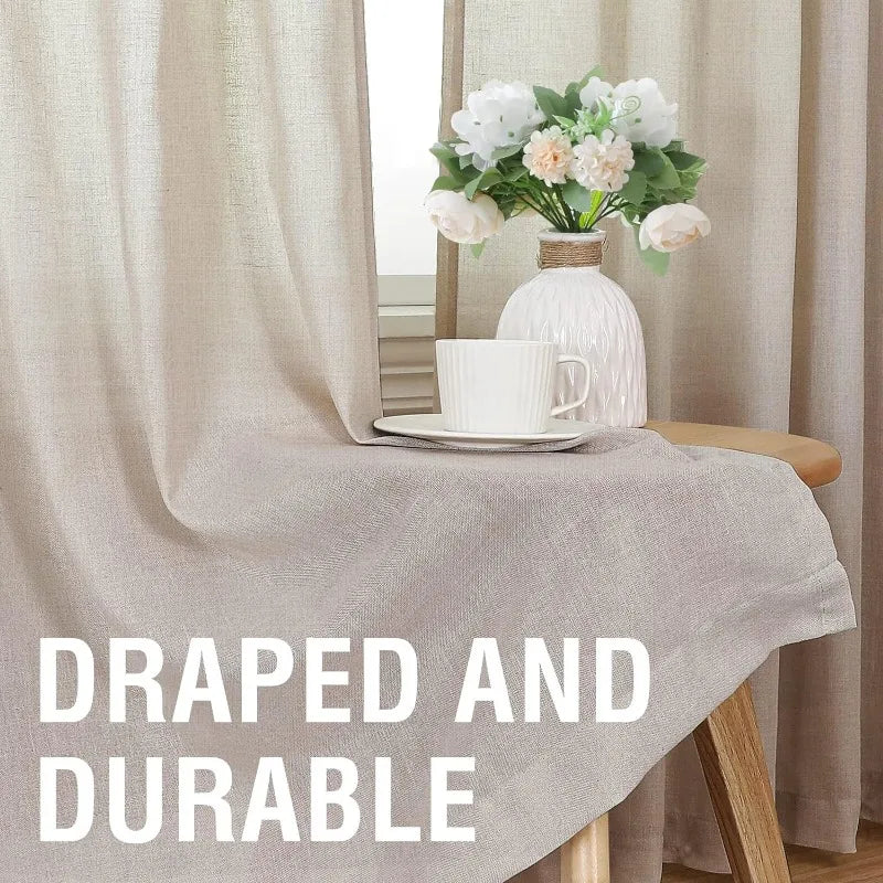 Natural Linen Pocket Lined Curtains