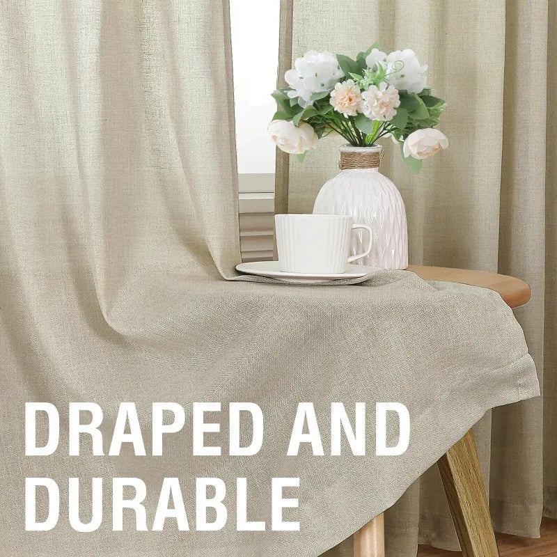 Natural Linen Pocket Lined Curtains