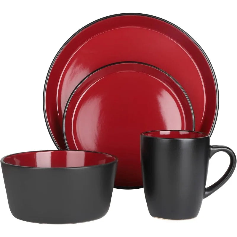 16 Piece Plates And Bowls Dinnerware Set